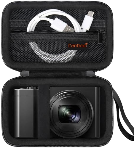 Étui de Transport canboc pour Appareil Photo numérique 4K Panasonic Lumix lx10 /ZS99/ zs80 / zs100 / zs70 / zs200 / zs60, Sac pour Appareil Photo Fool, Fermeture éclair, Noir