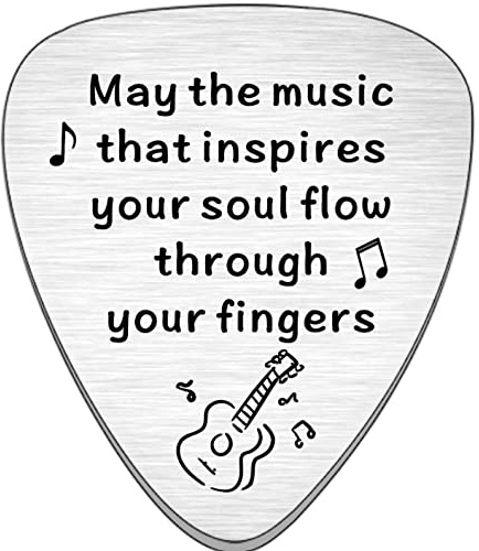 JMIMO Guitar Pick Gifts for Guitarist Musicians Music Lovers Music Teacher Gift Music Student Graduation Gift Christmas Birthday Gifts May The Music That Inspires Your Soul