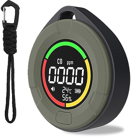 LSENLTY Tragbar CO-Warnmelder für Reisen, Mini Kohlenmonoxid-Detektoren, 120 Stunden Lange Standby-Zeit, Kohlenmonoxid Melder für Camping, drinnen und draußen