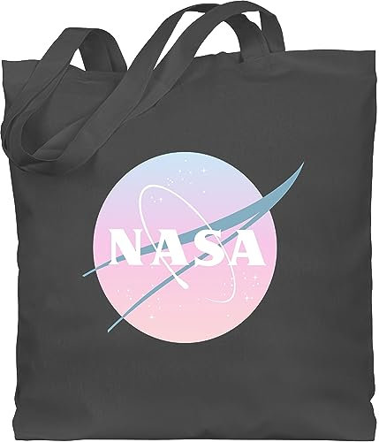 Baumwolltasche - Weltall - Nasa Logo I Geschenk Weltraum Fan - Unisize - Dunkelgrau - beutel kinder planeten jutebeutel rakete stofftasche astronauten jute astronaut tasche raumfahrt stoffbeutel