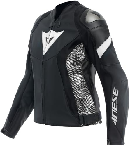 Dainese Avro 5 Damen Motorrad Lederjacke, schwarz/weiß, 48