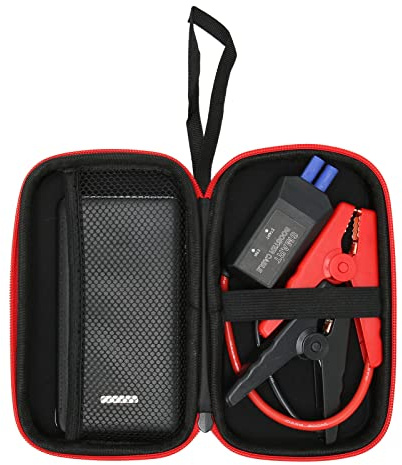 Starthilfe, 600 A, Spitzenwert 8000 MAh, Tragbares Netzteil für Bis zu 5,0 L Benzin- und 2,5 L-Motoren, Batterie-Booster mit LED-Licht