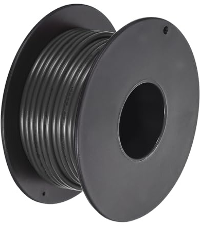 sourcing map 18AWG Wire 18 Gauge Stranded Wire PVC Hookup Wire 10M/33ft Black, Electrical Wire UL1007 Spool Tinned Copper Wire for Internal Connecting Wire, Marine