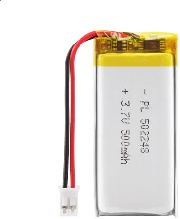 Uxney Batería Recargable de 3,7 V, 500 mAh, 502248, batería Li-Po de Iones de Litio y polímero de Litio con conexión 2P-PH con Paso de 2,0 mm
