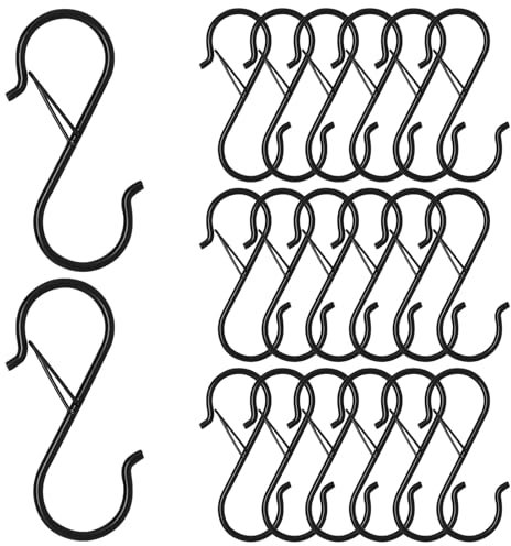 ZHMEINA 20 ganchos en S, ganchos en S para colgar resistentes, ganchos de metal de acero inoxidable de 3.5 pulgadas, ganchos para colgar utensilios de cocina, tazas, ollas, plantas, bolsos, sombreros