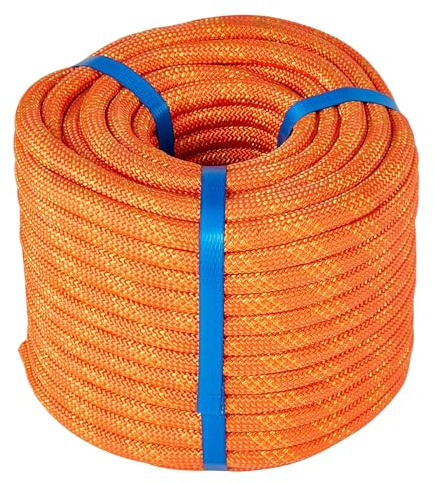7/16 Inch 150ft Double Braided Polyester Arborist Rope, Heavy Duty Nylon Rope for Anchor, Tree Work, Cargo, Pulling, Sailing(Orange)