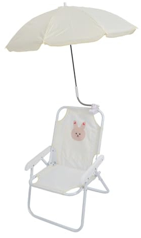 Kinder-Strandstuhl, Faltbar, Strandstuhl, Faltbar, für Kinder, Campingstuhl mit Sonnenschirm für Outdoor-Aktivitäten (Hase)