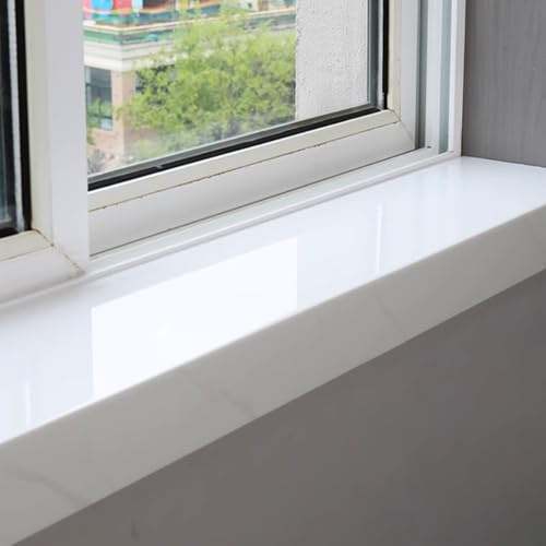 UrbanUp Window Sill Cover Marble Finish Window Sill Cover, Mirror Decorative Windows Sill Board Capping, Universal Windows Sill Board Capping for Kitchen/Dorm(160x18cm/63x7in)