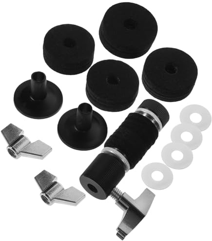 SWOOMEY Juego de 13 Almohadillas de Fieltro para Batería Color Negro, Accesorio Versátil y Fiable para Platillos, Fabricado en Fieltro, Plástico y Metal para Bateristas