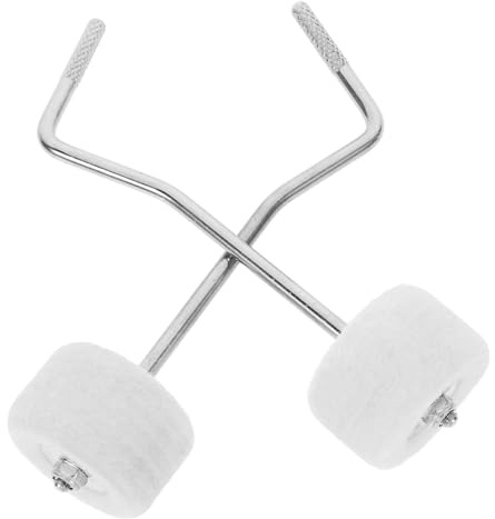 Generisch 2st Schlagzeug Hammer Bass Xylophon Handtrommel Drum-pad-maschine Trommelmaschine Schlägel Für Schlagtrommeln Pedale Zungentrommel Trommelstöcke Kick-drum-schläger Weiß Metall