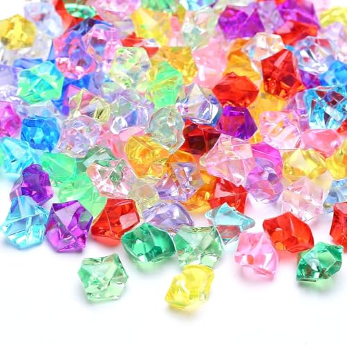 GIUSOBG 600 Stück Acryl Diamanten 9 mm Bunte Dekosteine Deko | Edelsteine Streudeko für Hochzeit Party Tischdeko Vasenfüllung Geschenkbox Schatzkiste