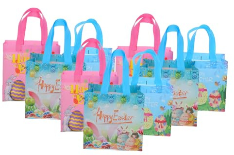 HEALLILY Niedliche Osterhasen-Tragetaschen mit Griffen, vielseitige Geschenktüten für Partygeschenke, Leckereien und Dekorationen, einfach zu tragen, für Erwachsene für Osterfeiern, 9 Stück