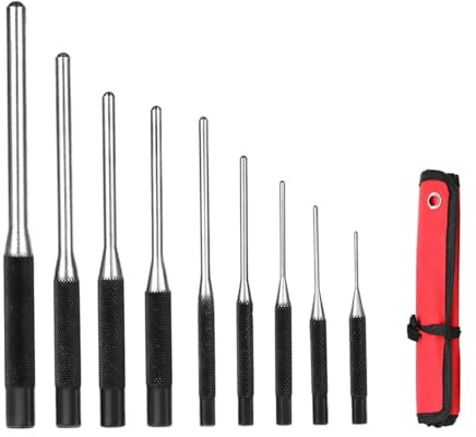 Splinttreiber Set, 9 Stück Durchschlag Werkzeug 1.5mm - 8mm, Durchschlag Set mit Aufbewahrungstasch für Uhrenreparatur Leder Schmuck Kunsthandwerk,Ankörner Satz Durchschlag Set