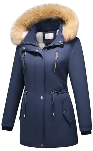 MODFUL Parka da donna in pile con cappuccio staccabile caldo Sherpa cappotto invernale capispalla