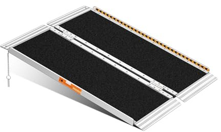 3FT Wheelchair Ramp 362KG Heavy-Duty Aluminum Folding Ramp with Anti-Slip Hinges for Scooters, Stairs, Vehicles, Trolleys and Baby Strollers
