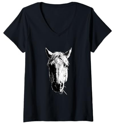 Mujer Caballo con Palillo Divertido Matón Gángster Meme Camiseta Cuello V