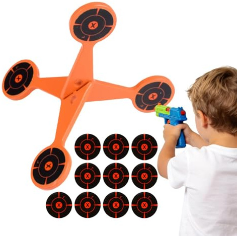 Roterande skjutmål - Legerat stål 9,5 cm Höjd 0,2/0,4 cm Tjocklek | Airgun Reset Target Med Auto, Quick Reset | Skjutmål för luftgevär pelletspistol gräsmatta bakgårdsspel