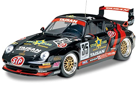 Tamiya 300024175-1:24 Taisan Starcard Porsche 911GT2 `95,originalgetreue Nachbildung, Plastik Bausatz, Basteln, Modellbausatz, Zusammenbauen, unlackiert