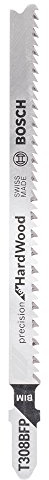 Bosch Accessories Professional 3 Stück Stichsägeblatt T 308 BFP Precision for Wood (für Holz, Länge 117 mm, Zubehör Stichsäge)