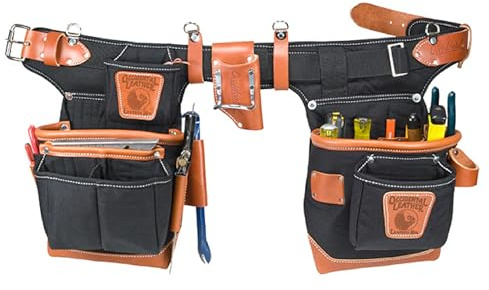 Occidental Leather Adjust-to-Fit FatLip Tool Bag Set - Black - 24 Pockets & Tool Holders - Made in USA