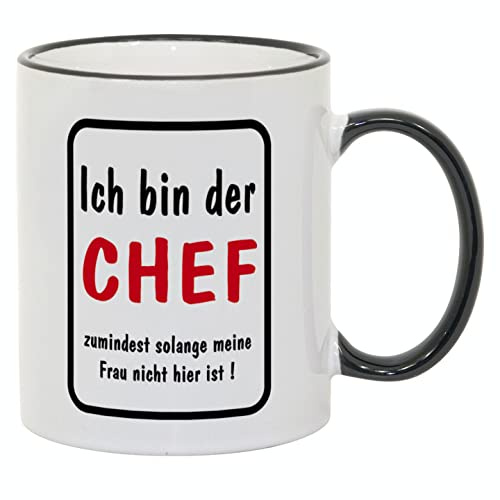 Tasse Ich bin der Chef, Büro-Geschenk für den Chef, lustig | Keramik, Geschenkidee zum Geburtstag oder Weihnachten, Vintage-Design