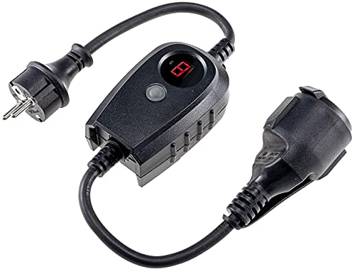 ChiliTec Presa con interruttore crepuscolare, adattatore per prese esterne con timer, 230 V, IP44, 2300 Watt, commutazione automatica di illuminazione e lampade per esterni
