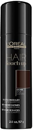 L'Oréal Professionnel Paris Hair Touch Up - Root Concealer Spray - Blends and Covers Grey Hair, Does Not Transfer or Smear, 2.0 Oz Brown