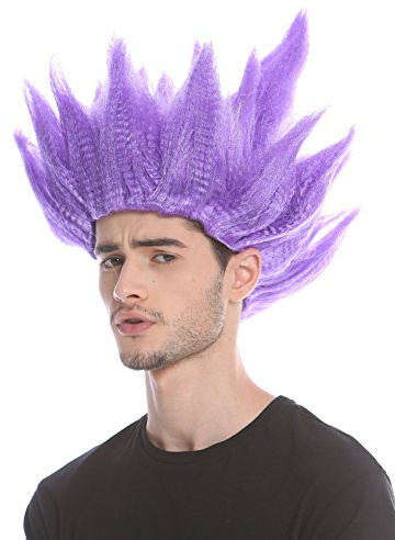 WIG ME UP - 91062-P08 Perruque Dame Homme Carnaval Halloween Cosplay Fleur Tulipe démon Violet crêpée