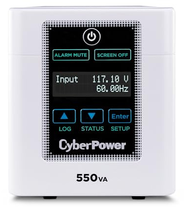 CyberPower M550L Medical-Grade UPS System, 550VA/440W, 4 Outlets, AVR, Tower, White