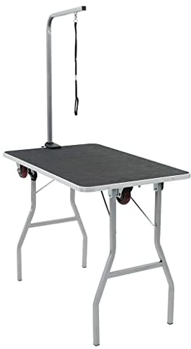 VidaPets Table de toilettage portable pour chien avec roulettes