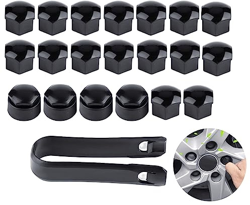 17mm round Wheel Nut Rim bolt caps cap Cover covers,20pcs 17mm Nut Car Wheel Auto Hub Screw Anti-theft Cover Cap(Black)