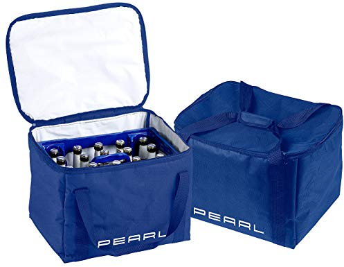PEARL Flaschenkühler: 2er-Set isolierte Kühltaschen, verstärkte Trageriemen für Bierkästen (Kühl-Box, Bierkühltasche, Umhängetasche)