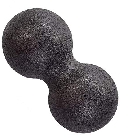 Pelota de Masaje para Fascias, Bola de Masaje de Cacahuete , Bolas Lacrosse Doble, Ideal para Liberación Miofascial, Terapia de Puntos Gatillo y Masaje de Tejido Profundo (Negro)