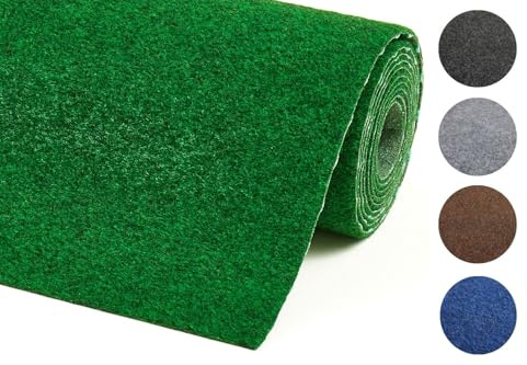 misento Kunstrasen Easy, Outdoor Rasenteppich, 200x500 cm, Grün | Balkonteppich, 4mm, Nadelfilz Kunstrasenteppich für Balkon, Terrasse und Camping, Outdoor Teppich