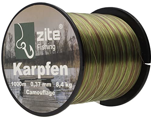 Zite Fishing Monofile Angelschnur in Camouflage – Karpfen-Schnur 0,28mm - 0,37mm 1000m Spule - Abriebfeste Carp-Line Nylon-Schnur - Ideal fürs Karpfenangeln (0,33 mm)