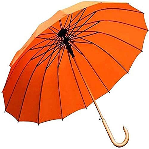 FGHSD Umbrella Windproof Umbrella Pavilion Semi-automatic Tarpaulin Large Folding Umbrella Double-layer Windproof Solid Wood Umbrella Surface Long Handle 115 Cm Sunny Umbrella (A sort of)