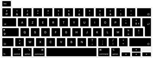 Digi-Tatoo Film de Protection du Clavier，Compatible avec Le Clavier 2022 New MacBook M2 Chip Pro 13 and 2020/2019 MacBook Pro 13 inch A2338 A2289 A2251, AZERTY French Layout,Silicone Noir