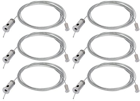 Ruilogod 6pcs 2.5M Lighting Suspension Cable Hanging Chain Cylinder Attachment Head (id: d61 847 72a 2a9 381
