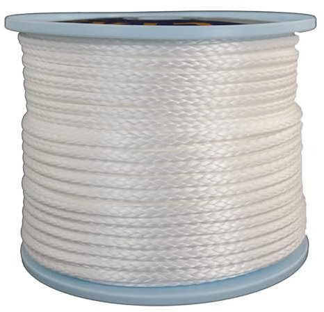 Dyneema Flechtschnur Seil Dyneemaseil Flechtleine aus Dyneema - Durchmesser 5mm - 100 Meter Fb.Weiss