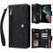ATISIJIE Hülle klappbar für Samsung Galaxy S23 Ultra Handyhülle mit Kartenfächer, Reißverschluss Geldbörse Trageband Lederhülle Schutzhülle, Magnetic Flip Cover Wallet klapphülle Handytasche Schwarz