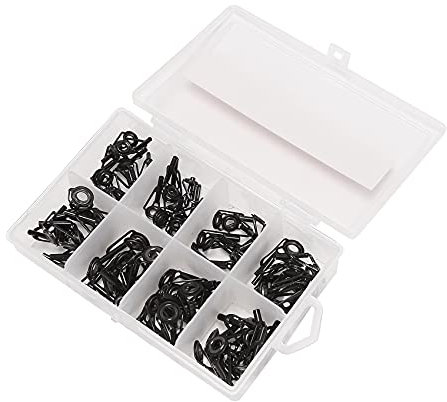 Lodokdre 80 Teiliges Reparatur Set für Angel Ruten Spitzen Edelstahl Keramik Ring FüHrungs Spitzen Stab Spitzen Spitze für See Fischerei