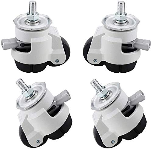 ATAAY Set mit 4 Lenkrollen, 50/60-mm-Schwerlast-Lenkrollen mit Lenkschaft, industrielle Werkbankrolle, Rollen mit Gummibasis (Size : 60s(50mm)) (OneColor 60s(50mm))