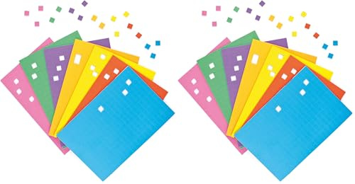 Baker Ross EV721 Ross Selbstklebende Mosaik-Quadrate aus Schaumstoff zum Basteln und Aufkleben für Kinder - 2000 Stück, 1cm x 1cm, Sortiert (Packung mit 2)