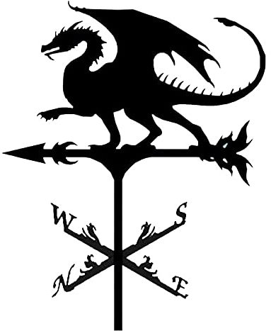 Wetterfahne Wetterfahne Schwarz Drache Katze Familie Sika Hirsch Windrichtungsanzeige Wetterhahn Metallprodukte Gartenstecker Kunst Dekor mit Halterung
