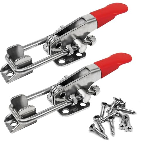 CUKAYO Toggle Clamp Latch 400LBs, 304 Stainless Steel Durable Adjustable U Bolt Holding Quick Release Latch 40323-2pcs with12pcs Screws