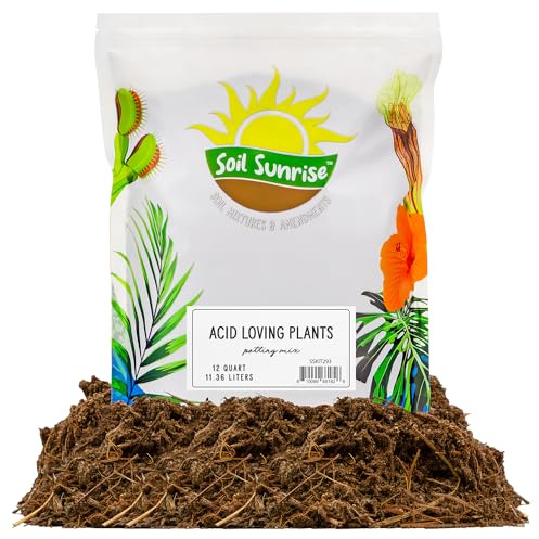 Soil Sunrise Acid Loving Plant Potting Soil Mix (12 Quarts) Premium Container Blend pH Balanced for Azaleas, Rhododendrons, Blueberries and More