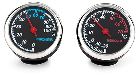 Beatifufu Autothermometer Mechanisch Leuchtuhr Armaturenbrett-dekoration Autozubehör Wasser Staubdicht Rostfrei Metall Für Fahrzeugtemperaturmessung