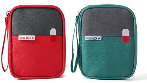 XUZOPIM 2-Stück Mini-Reise-Apothekentasche - Wasserabweisend, Notfall- und Erste-Hilfe-Tasche für Zuhause und Camping