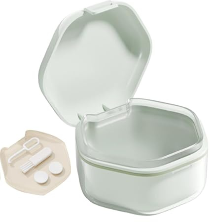 Easy-Clean Denture Case | Kompakt förvaring av tänder | Hygienisk tandvårdskopp, tillbehör, lätt tandhållare, skyddande tandfodral, tandbehållare