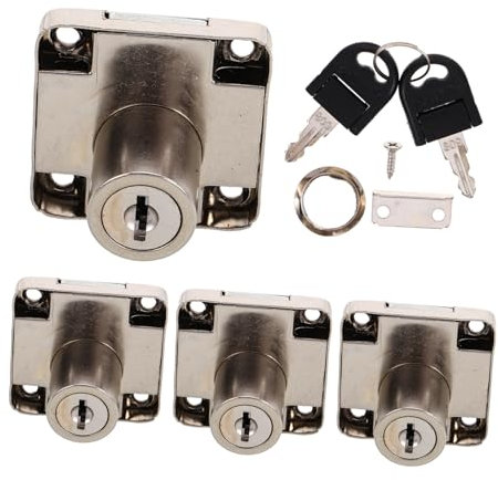 KITANDOVE 4sets Locks Keys for Office Furniture Security Cabinet Dresser and Mailbox Construction Sleek Design Easy Installation